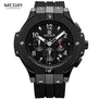 Megir Men's Chronograph Analogue Quartz Wrist Watches with Silicone Strap 24-hour Display Sports Wristwatch for Boys2050GBK-1N0