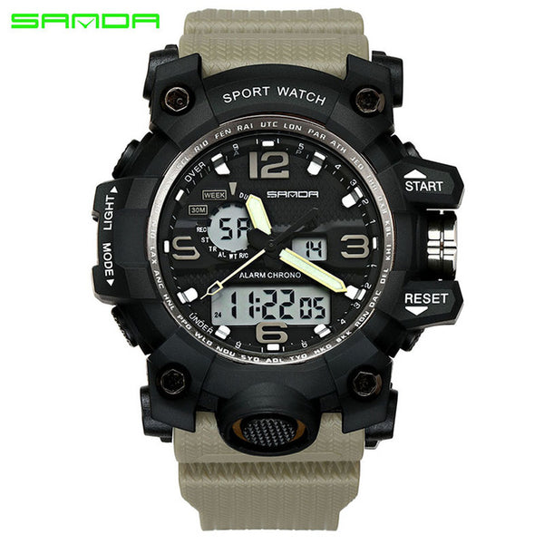 SANDA men's uniforms sports watch men's top brand luxury famous electronic LED digital watch male clock Relogio Masculino