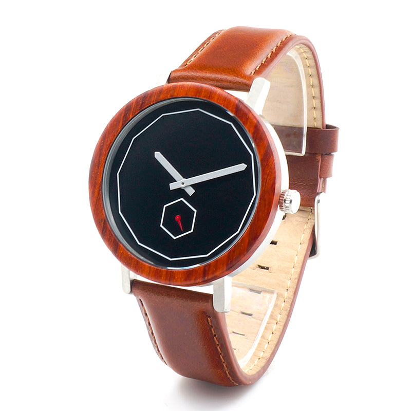 Luxury Brand BOBO BIRD Wood Watch Men with Independent Second Hand Design Genuine Leather Wristwatch relogio masculino B-M28