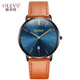 Men luxury brand quartz watches leather strap minimalist ultra-thin waterproof watch fashion wrist watch with high quality
