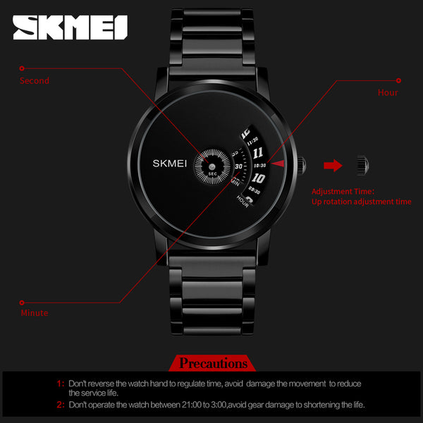 SKMEI Simple Style Fashion Men Quartz Watch Luxury Creative Steel Band Waterproof Casual Men's Watches Relogio Masculino