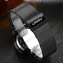 LIANDU Fashion Men's Luxury Chronograph Luminous Black Quartz Watch Simulated Stainless Steel Mesh With Watch