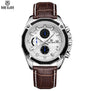 Genuine MEGIR quartz male watches Genuine Leather watches racing men Students game Run Chronograph Watch male glow hands