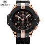Megir Men's Chronograph Watch Men Quartz Big Dial Army Military Watches Male Silicone Clock Wristswatch Hour Relogio Masculino
