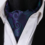 Party Classic Pocket Square Wedding RF427GS Navy Blue Green Paisley Men Silk Cravat Ascot Tie Handkerchief Set