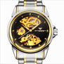 2018 New automatic Mechanical Watch Fashion Luxury Brand Men Gold Hollow Watches Male skeleton Wristwatch relogio masculino