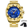 Relogio TEMEITE 2018 New Quartz Watches Mens Fashion Creative Heavy Waterproof Wristwatch Luxury Gold Blue Full Steel Masculino