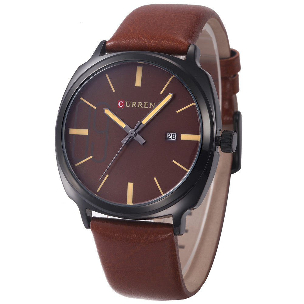 CURREN Men's Quartz Sports Watches Leather Band Men Analog Date Clock Fashion Casual Watches Men Military Wristwatch Wrist Watch