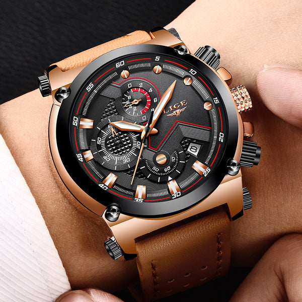 Reloje 2018 LIGE Men Watch Male Leather Automatic date Quartz Watches Mens Luxury Brand Waterproof Sport Clock Relogio Masculino