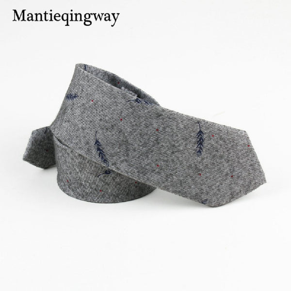 Mantieqingway 6cm Mens Cotton Casual Necktie Wedding Groom Jacquard Neck Ties Print Birds Gravatas Leaves Business Neckwear