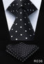 Polka Dot 3.4" 100%Silk Wedding Jacquard Woven Men Tie Necktie Pocket Square Handkerchief Set Suit #RD1
