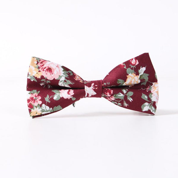 Mantieqingway Floral Printed Cotton Bowtie for Men Wedding Gentlemen Skinny Bow Tie Suits Tie Gravatas Slim Bowknot Cravats