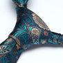 Party Wedding Classic Pocket Square Tie TP711Q8S Green Brown Paisley 3.4" Silk Woven Men Tie Necktie Handkerchief Set