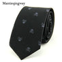 Mantieqingway Neck Ties for Men 6cm SKinny Polyester Silk Neckties Skull Print Business Neckwear Corbatas Wedding Suits Gravatas