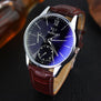 Brand New Luxury Fashion Faux Leather Mens Quartz Analog Watch Casual Male Business Watches Top Quality Black Brown