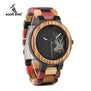 BOBO BIRD WP14-2 Wooden Watch for Men Women Colorful Wood Band Elk Deer Head Quartz Watches Luxury Unisex Gift