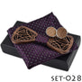 ZDJMEITRXDOOW wooden bow Tie set and Handkerchief Bowtie Necktie Cravate Homme Noeud Papillon Man Corbatas Hombre Pajarita