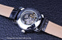 Winner Black Skeleton Designer Blue Engraving Clock Men Leather Strap Mens Watches Top Brand Luxury Automatic Watch Montre Homme