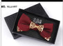 Korean Formal Mens Bow Tie With Metal Decorate Groomsman Groom Bow Ties For Men Wedding Party Bowtie Gift Box Butterfly Neckwear