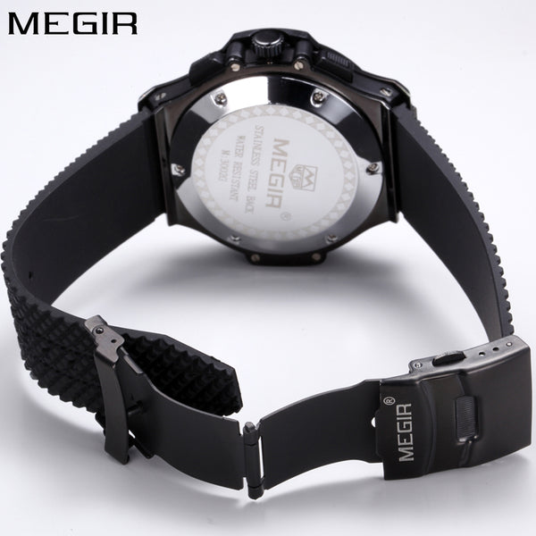 Relojes hombre fashion military watch gold MEGIR luxury brand calendar Business male clock sport watch quartz wristwatch mens