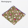 Mantieqingway Style Wedding Party Paisley & Floral Pocket Square for Mens Suit Cotton Blue & Red Handkerchiefs 24cm Chest Towel