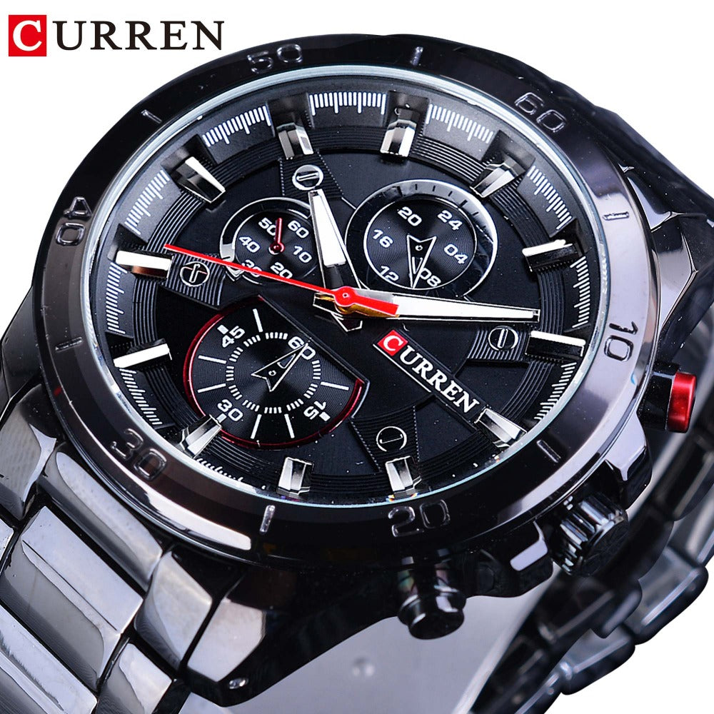 CURREN 2018 Hour Male Luminous Hands Men Waterproof Mens Sport Watch Top Brand Luxury Stainless Steel Male Clock Military Casual
