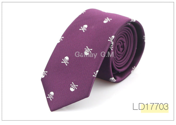 New Casual Slim Skull Ties For Men Classic Polyester Neckties Fashion Man Tie for Wedding Party Male tie Neckwear