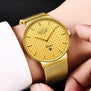 LIGE Fashion Mens Watches Top Brand Luxury Ultra Thin Quartz Watch Men Steel Mesh Strap Waterproof Gold Watch Relogio Masculino