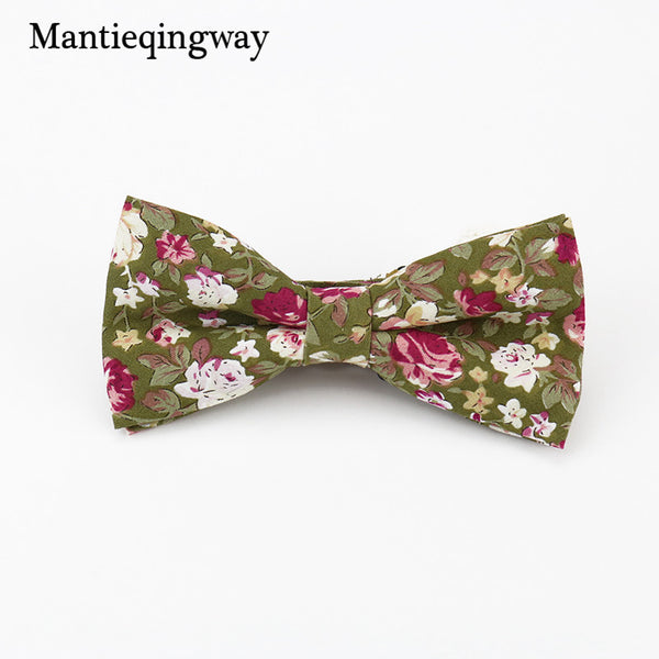 Mantieqingway Men's Cotton Floral Bowtie Brand Popular Apparel Neckwear Casual Mens Business Bow Ties for Men Wedding 6cm Cravat