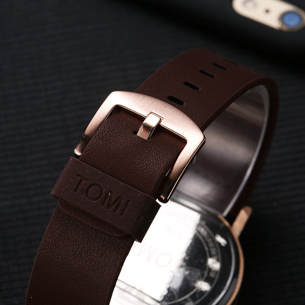 TOMI Minimalist Design Switzerland Watches Carnival Luxury Brand Watch New Men Business Quartz Watch Casual Leather Wristwatches