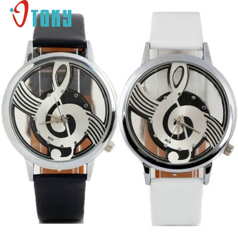 Creative Watch Women Fashion Luxury Business Quartz Watch Watches Note Music Notation Leather relogio feminino