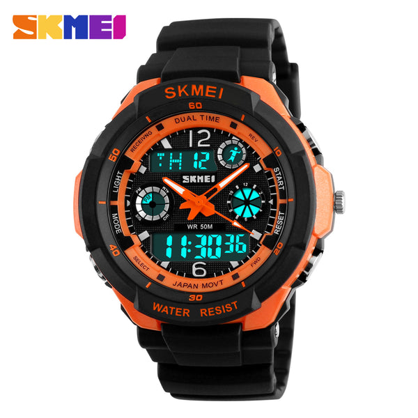 S-Shock Mens Military Watch For Men Sport Watch SKMEI Luxury Brand Analog Quartz And LED Digital Outdoor Waterproof Watches