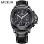 MEGIR Original Men Watch Top Brand Luxury Chronograph Military Watches Leather Quartz Wrist Watches Relogio Masculino Men 3006