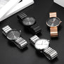 Creative Mens Watch Rose Golden Steel Luxury Quartz Wrist Watch Male Clock With Leather Band Gifts Set Paul Valentine