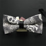 AWAYTR Classic Black Skull Printted Neck Tie for Wedding Men Fashion Business Bow Tie Neckwear Denim Print Bowtie 12*6cm