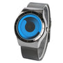 Fashion Turntable White/Blue/Purple Dial Quartz Wrist Watch Black/Silver Stainless Steel Mesh Band Men Women
