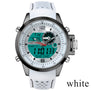 BOAMIGO Brand Men Dual Time Digital Watch Sports Watches Rubber Analog Quartz Watch White Chronograph Wristwatches Reloj Hombre