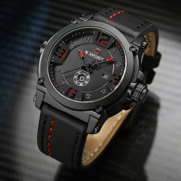 Top Brand Luxury NAVIFORCE Men Sports Watches Men's Army Military Leather Quartz Watch Male Waterproof Clock Relogio Masculino