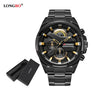 LONGBO Top Brand Pilot Military Sport Men Quartz Watch Dynamic Fashion Wristwatch Full Steel Waterproof Clock Relogio Masculino