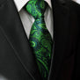 U30 Extra long size Paisley Floral Dark Green Black Mens Neckties Ties 100% Silk Matching Hanky Jacquard Woven Brand New Fashion