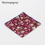 Mantieqingway Style Wedding Party Paisley & Floral Pocket Square for Mens Suit Cotton Blue & Red Handkerchiefs 24cm Chest Towel