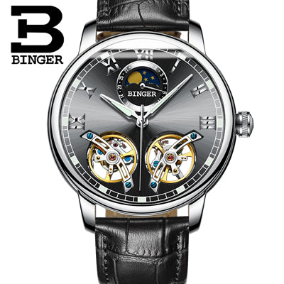 Switzerland watches men luxury brand BINGER sapphire Water Resistant toubillon full steel Mechanical Wristwatches B-8607M-4