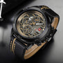 NAVIFORCE Luxury Brand Watches Men Sport Leather 24 hour Date Quartz Watch Man Waterproof Clock Men's Army Military Wrist Watch
