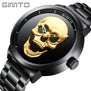 GIMTO Top Brand New Creativity Skull Men's Watch Luxury Black Steel Quartz Clock Men Boy Military Watch Sports Relogio Masculino