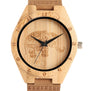 2017 Top Brand Natural Bamboo Wood Watch Mens Elephant Pattern Quartz Wristwatch Male Simple Sports Genuine Leather Clock Gift