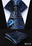 Paisley Floral 3.4" 100%Silk Wedding Jacquard Woven Men Tie Necktie Pocket Square Handkerchief Set Suit #RF1