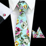 RBOCOTT New Design 8cm Cotton Tie Set Floral Ties Handkerchief And Cufflinks Business Wedding Party Printing Neck Ties For Men