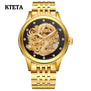 Reloj Hombre Dragon Skeleton Automatic Mechanical Watches For Men Wrist Watch Steel Strap Gold Clock 50m Waterproof Male Hodinky