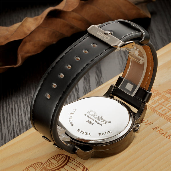 Oulm Watch Man Quartz Watches Top Brand Luxury Leather Strap Military Sport Wristwatch Male Clock relogio masculino