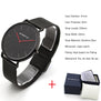 Japan Quartz Luxury Men Watches Women Thin Black Leather Stainless Steel Magnet Strap Wristwatch Red Hand Waterproof Antibrittle